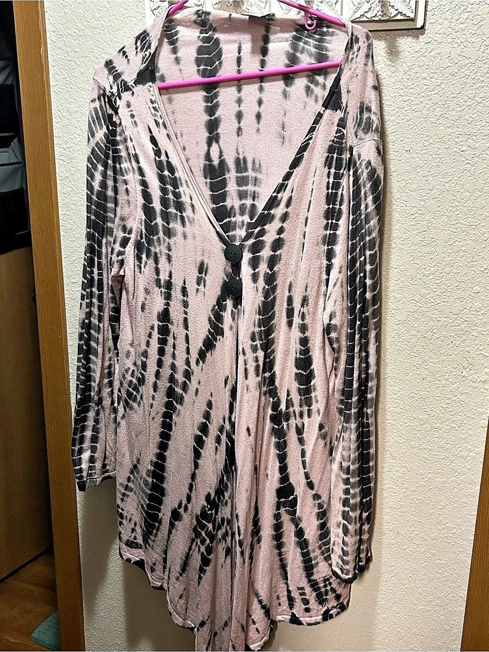 Soft Surroundings Tie-Dye Tunic Pink & Black